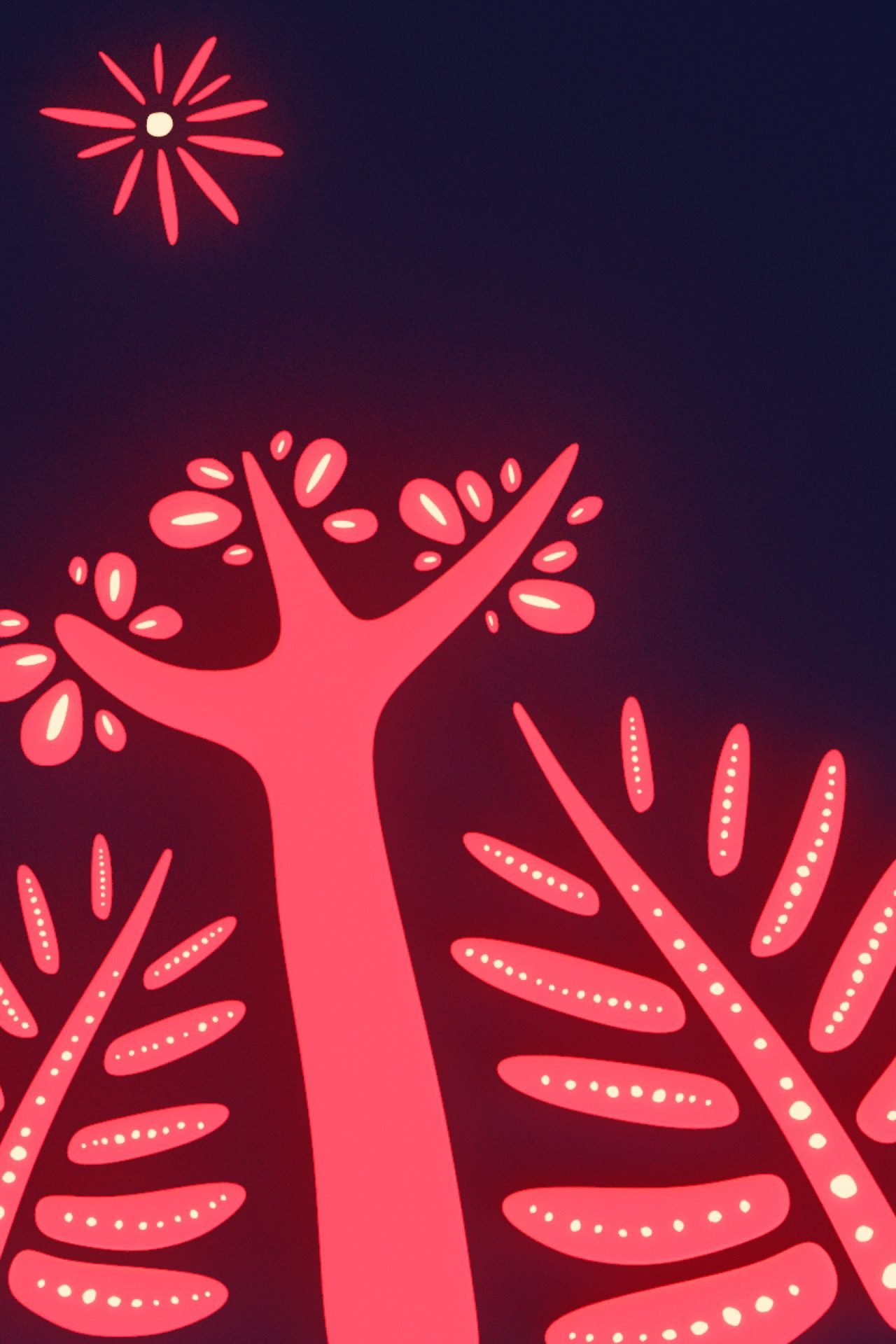 Glowing Plants, 3D digital art by Aaron Nace