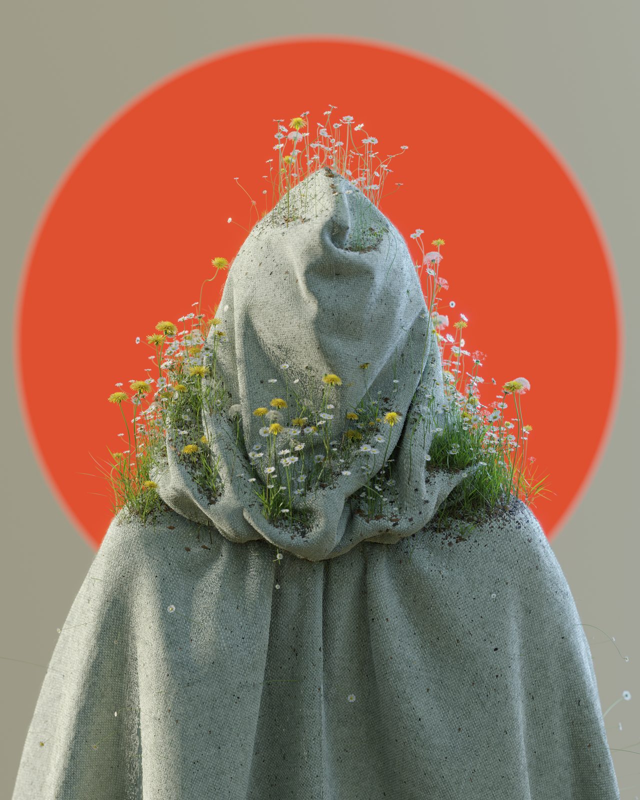 Head of Dirt, 3D digital art by Aaron Nace